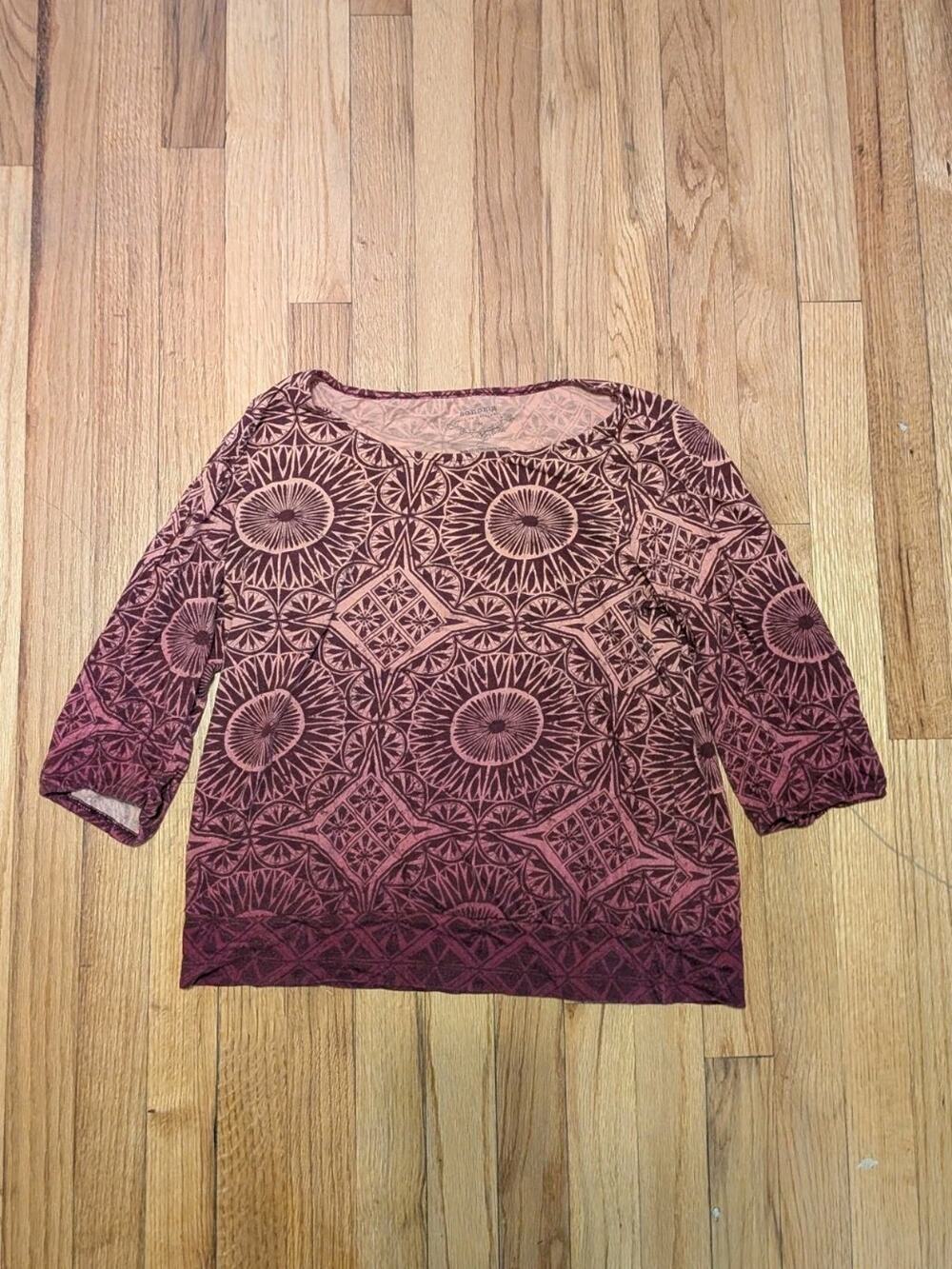 Sonoma Life + Style Retro Grandma Pink And Purple Ombre Blouse